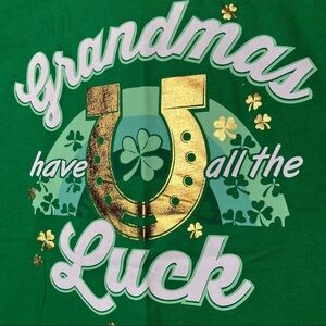 St Patricks Day Women's Grandmas Have All The Luck Green‎ T-Shirt Plus Size 2X